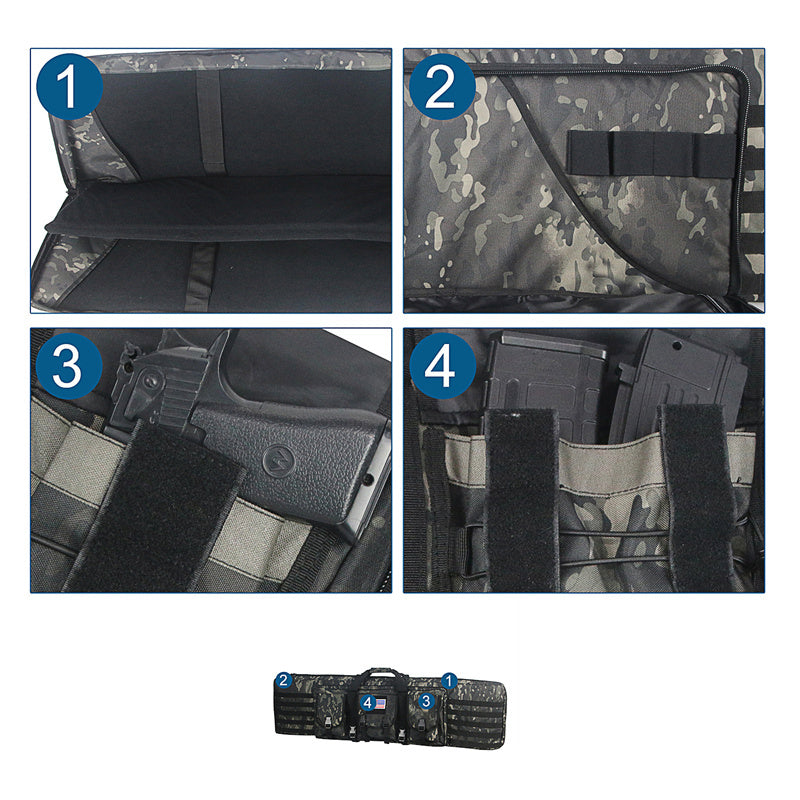 32 38 42 48 Inch Tactical Double Rifle Case Military Molle Gun Rifle