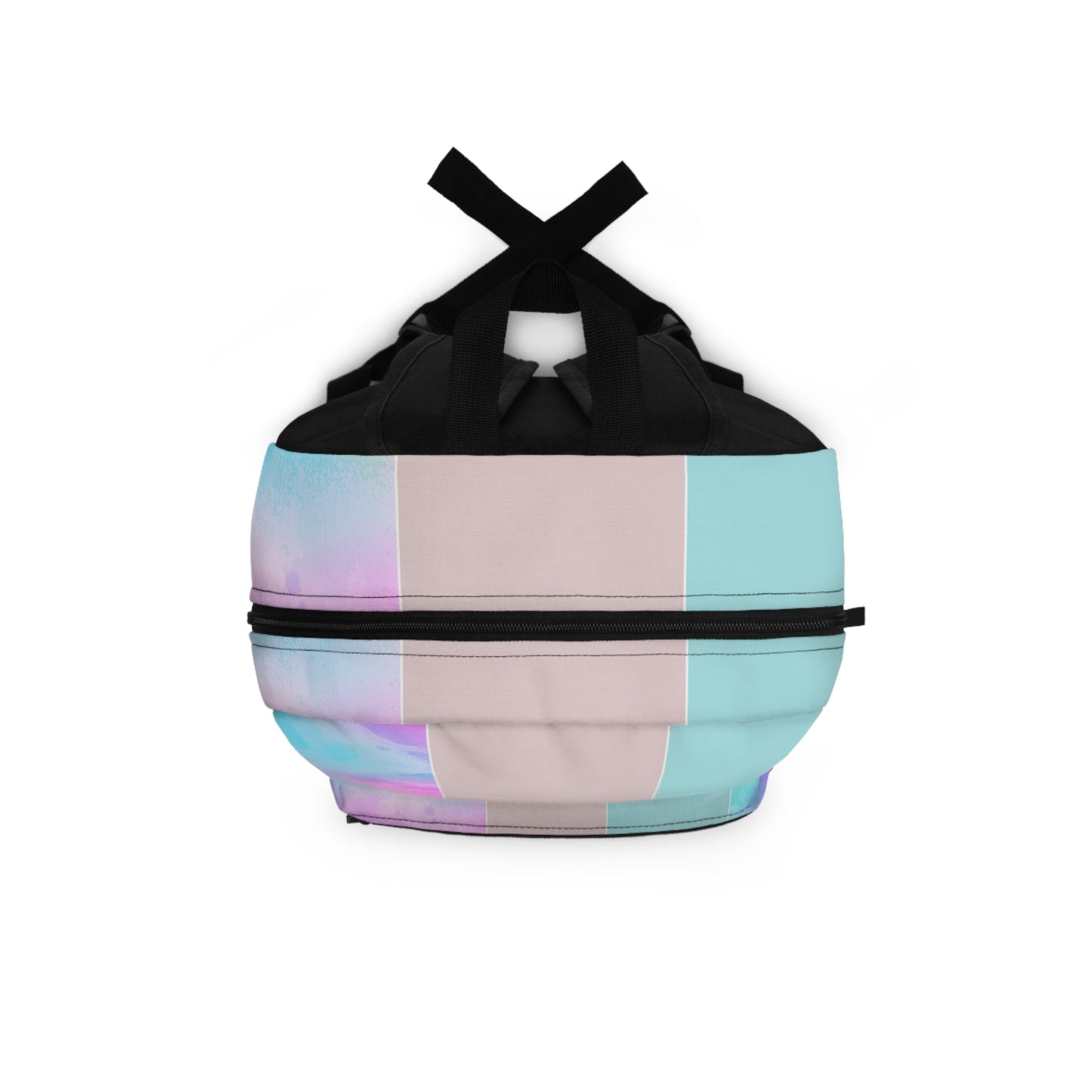 Backpack - Large Water-Resistant Bag, Pastel Colorblock Watercolor
