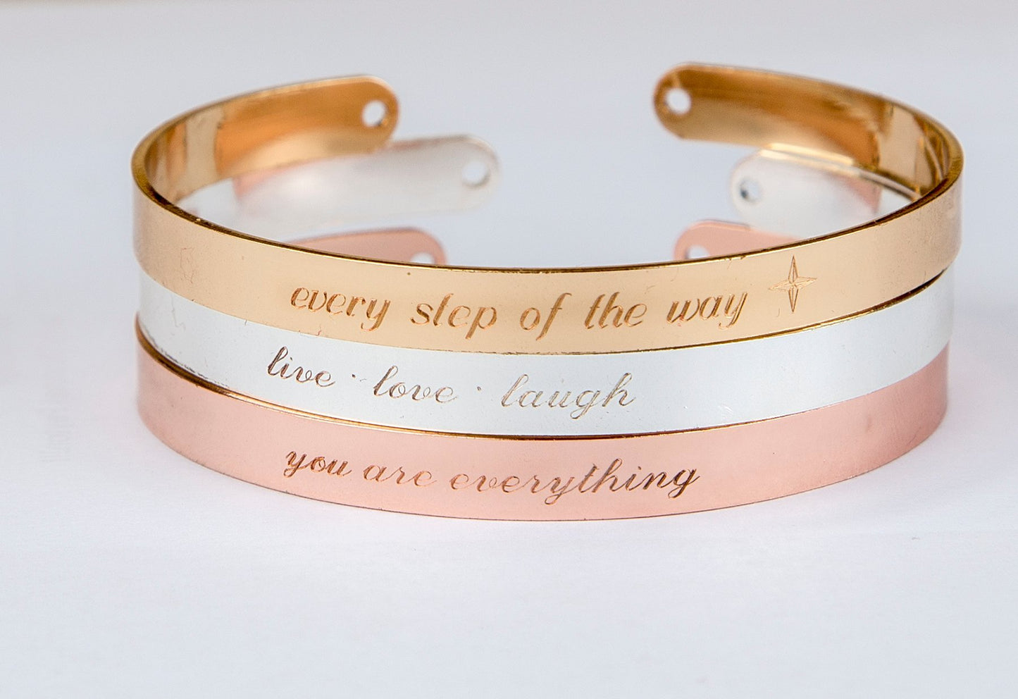 Engraved bracelet, personalized inspirational quote engraved gift, mom