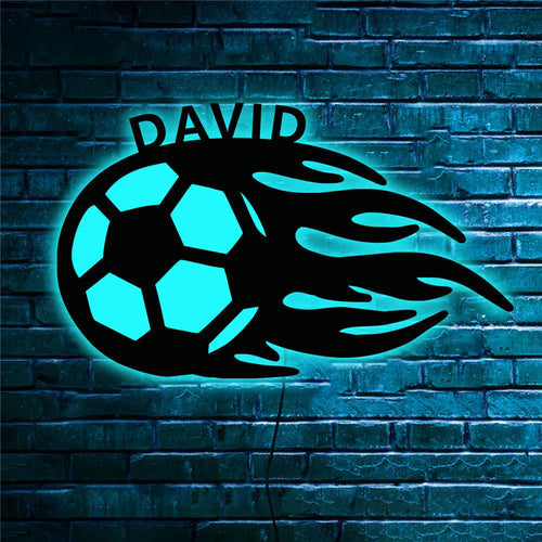 Personalized Soccer Football Baseball Basketball LED Wall Lamp Custom