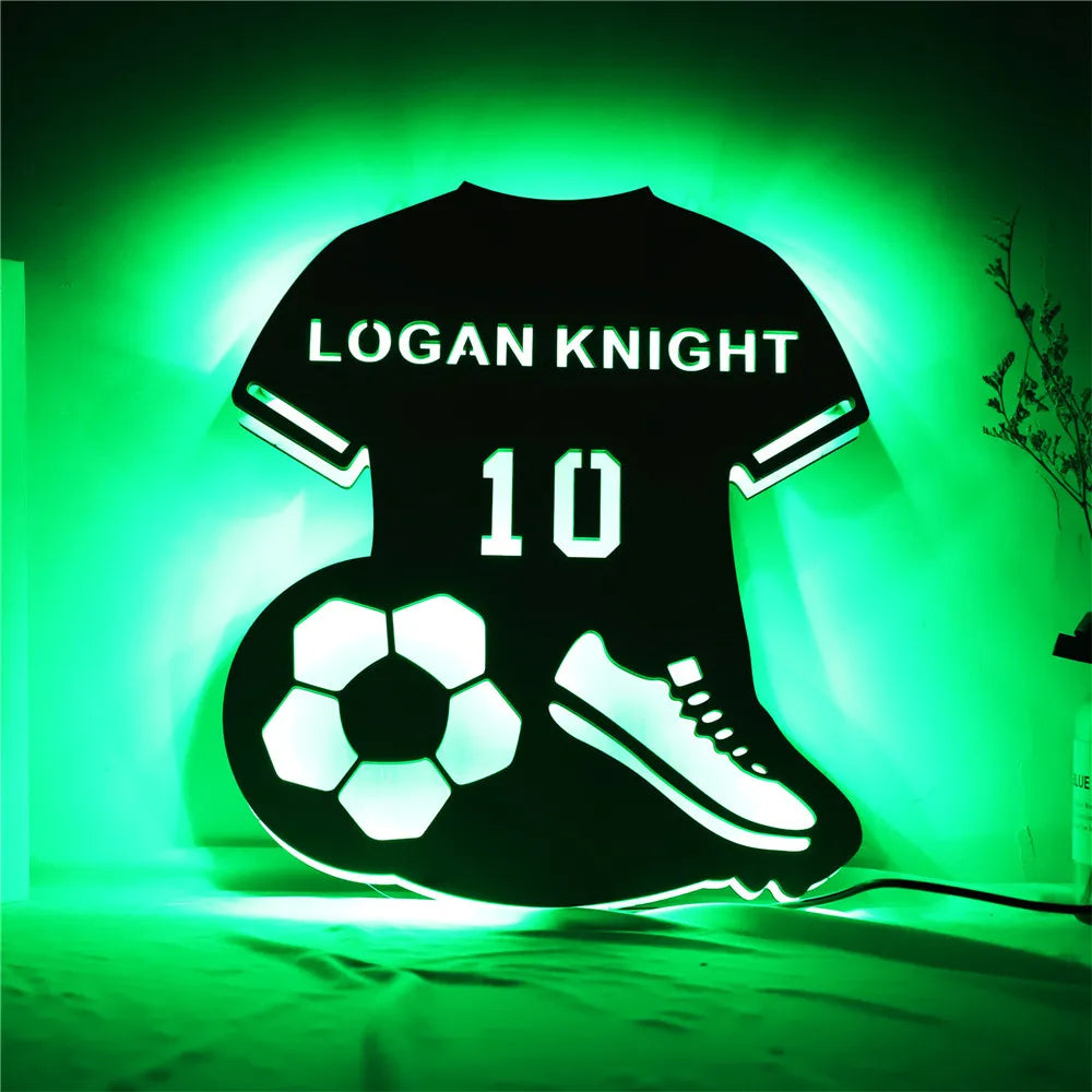 Personalized Soccer Football Baseball Basketball LED Wall Lamp Custom