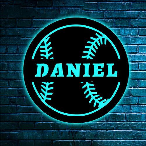 Personalized Soccer Football Baseball Basketball LED Wall Lamp Custom