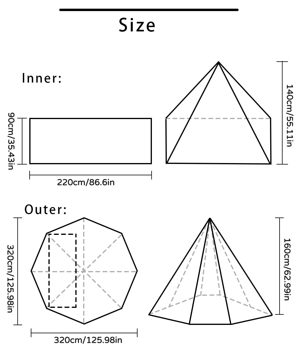 Flame-retardant Pyramid Hot Tent Outdoor Camping Waterproof Teepee