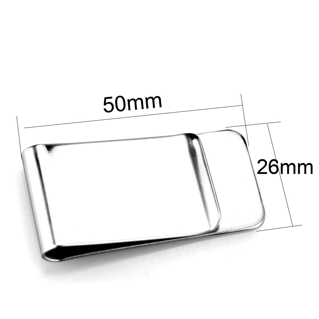 LO3380 - High polished (no plating) Stainless Steel Money clip with No