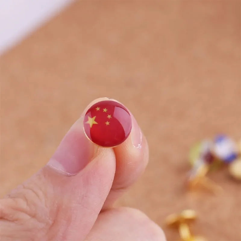 194 Pack Multifunctional National Flag Thumb Nails Push Pins for