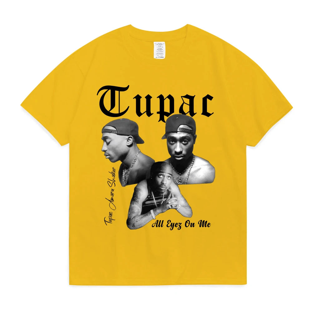 Two PAC Band Cotton T-shirts Women Ladies Harajuku Print Casual Short