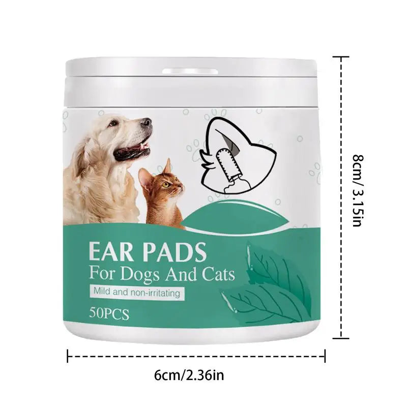 50pcs Ear Wipes For Dogs Pet Ear Cleaning Finger Cots Dogs Ear Wax