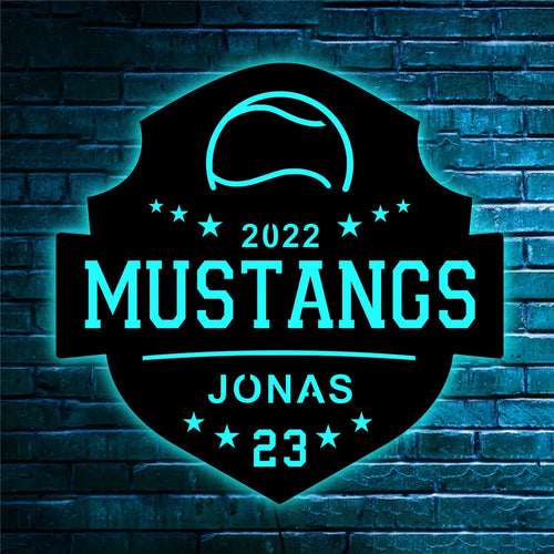 Personalized Soccer Football Baseball Basketball LED Wall Lamp Custom