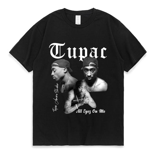 Two PAC Band Cotton T-shirts Women Ladies Harajuku Print Casual Short