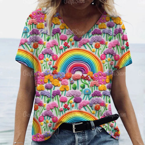 Women's Short Sleeved Graphic T-Shirt, 3D Flower Print, Oversized