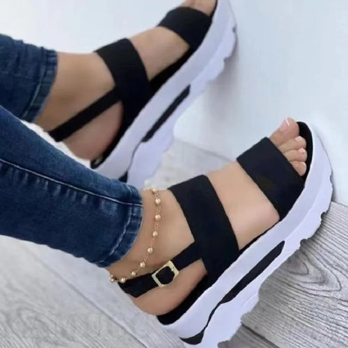 Fashion Wedge Female Platform Buckle Strap Street Summer Shoes Punk