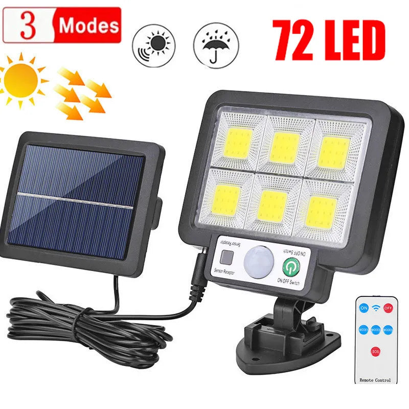 LED Solar Split Wall Lamp 3 Mode Waterproof Motion Sensor Lamps Garden
