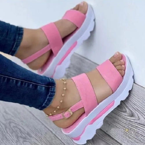 Fashion Wedge Female Platform Buckle Strap Street Summer Shoes Punk