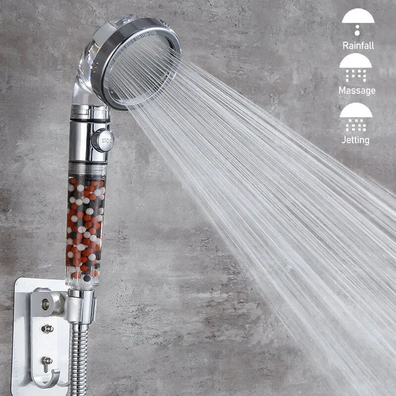 LED Anion Shower Head Rainfall SPA Temperature Control Shower Head