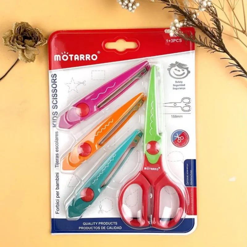 4 Style/Set Minimalistic Lace Scissors Wavy Pattern Small Round Head