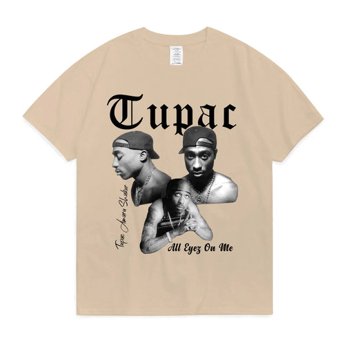 Two PAC Band Cotton T-shirts Women Ladies Harajuku Print Casual Short
