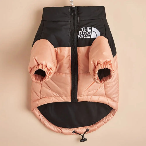 Dog Face Puffer Jacket, Pet Clothes, Puppy Warm Hoodies, Weatherproof