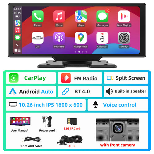 10.26inch Dual Lens Wireless Car Play Screen Android Auto Car Play