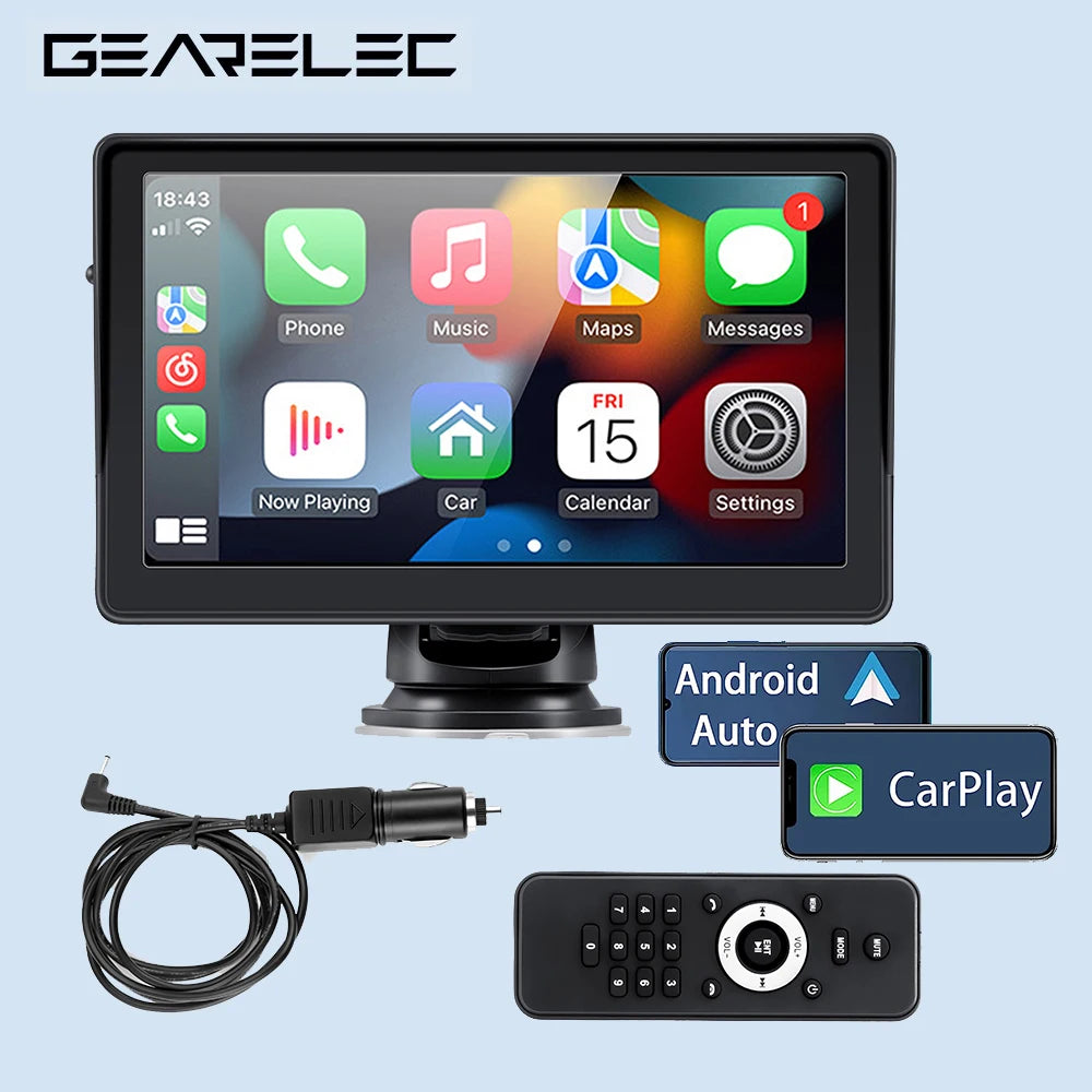 Portable 7 Inch Car Radio Multimedia Video Player Wireless Carplay