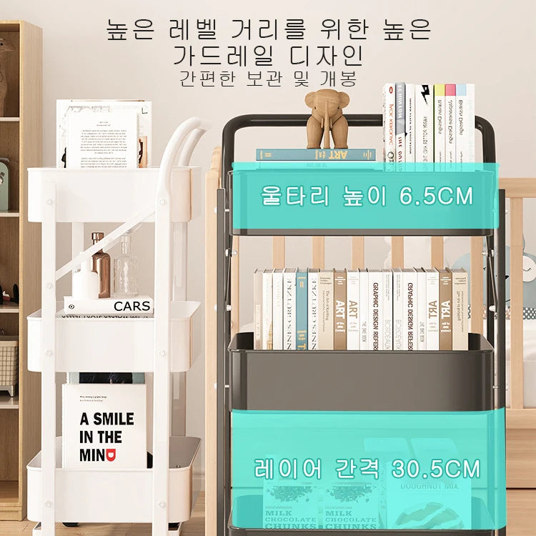 Household Folding Trolley Storage Rack Multifunction Multi-Layer