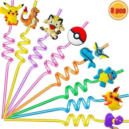 8Pcs/Pack Pokemon Birthday Party Decorations Pikachu Theme Drinking
