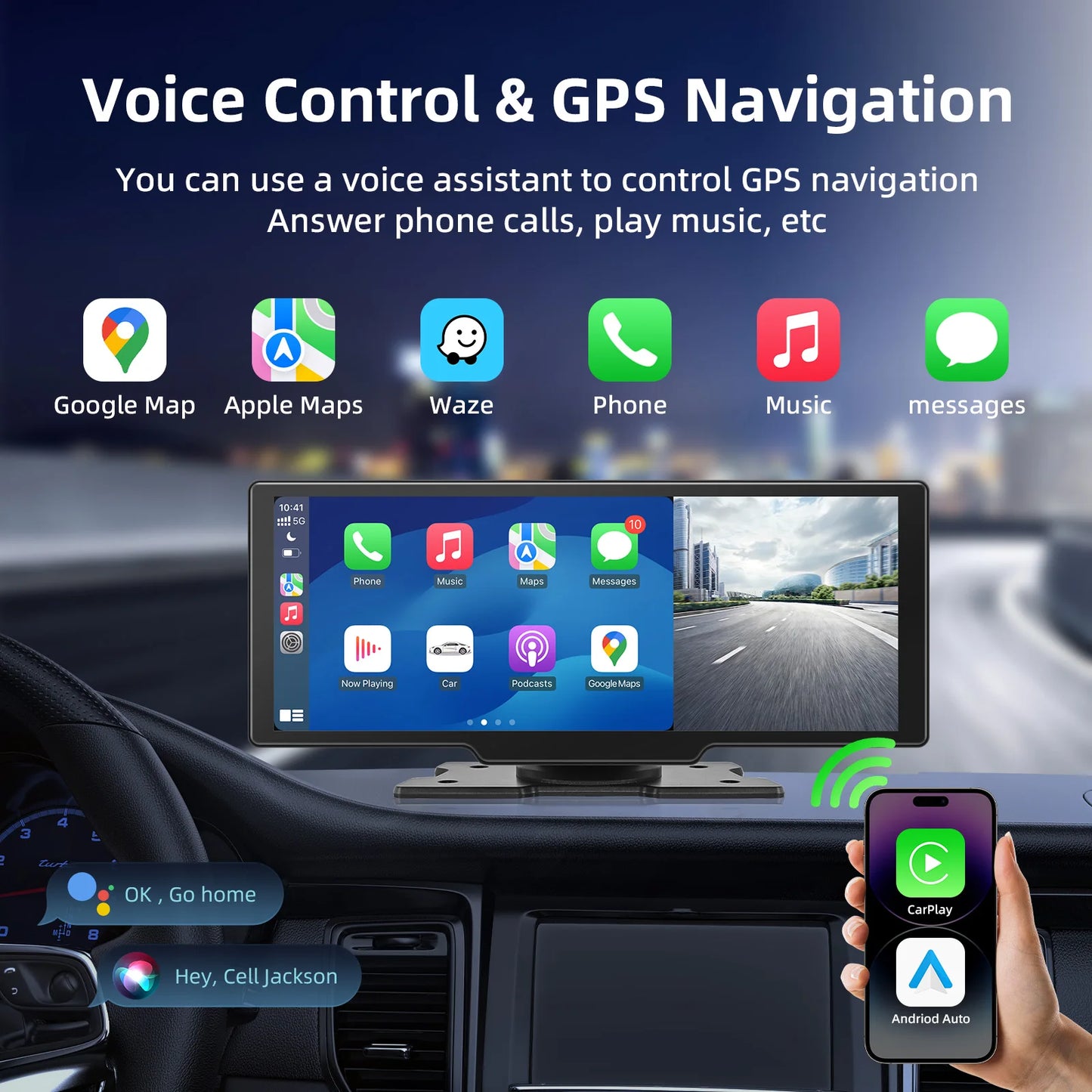 10.26inch Dual Lens Wireless Car Play Screen Android Auto Car Play