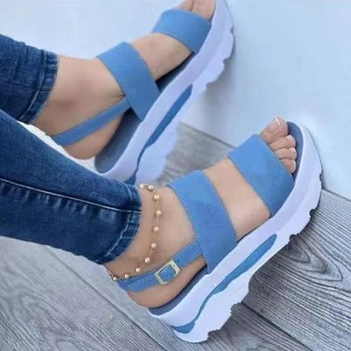 Fashion Wedge Female Platform Buckle Strap Street Summer Shoes Punk