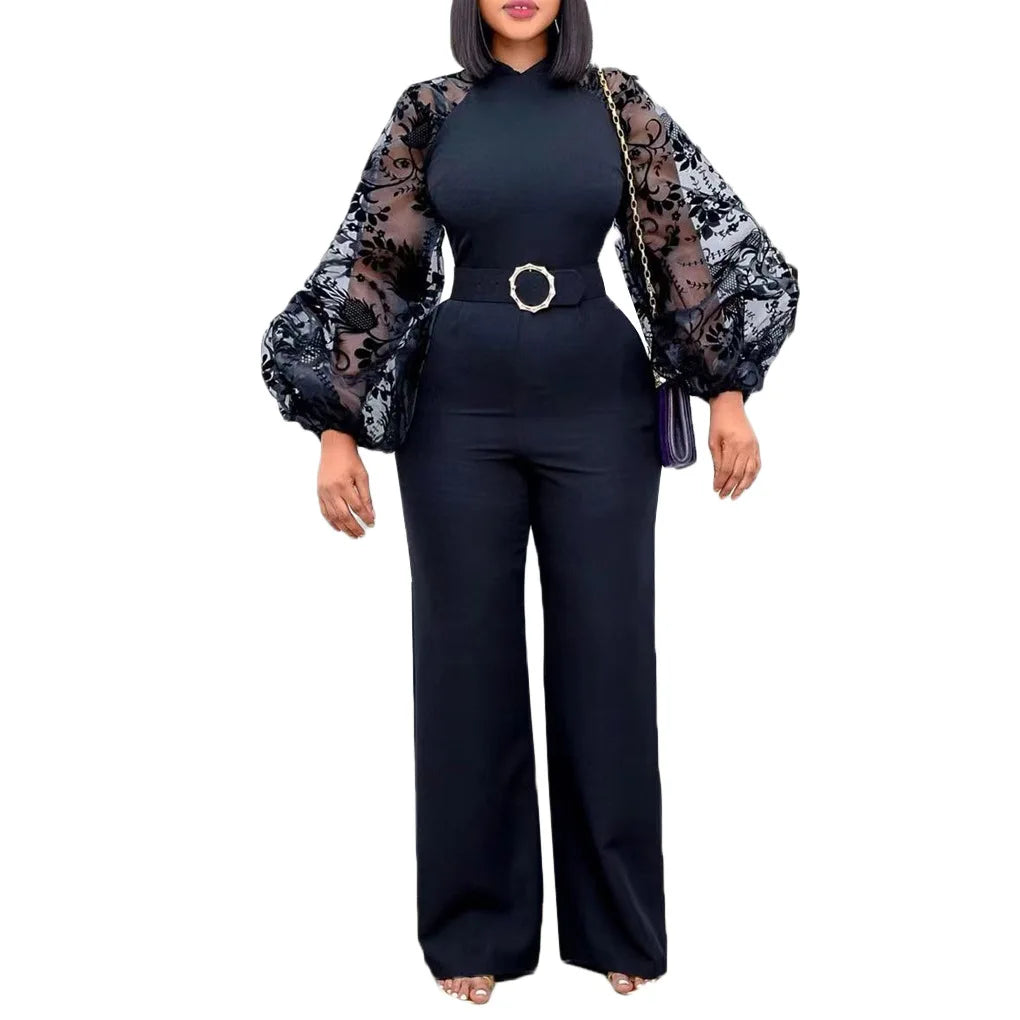 Plus Size New Fashionable Casual Evening Dress With Belt Stand Up
