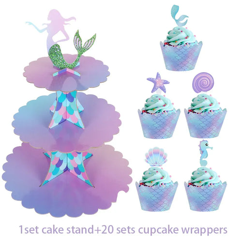 Mermaid Jellyfish Paper Lantern plate cup banner Little Mermaid theme