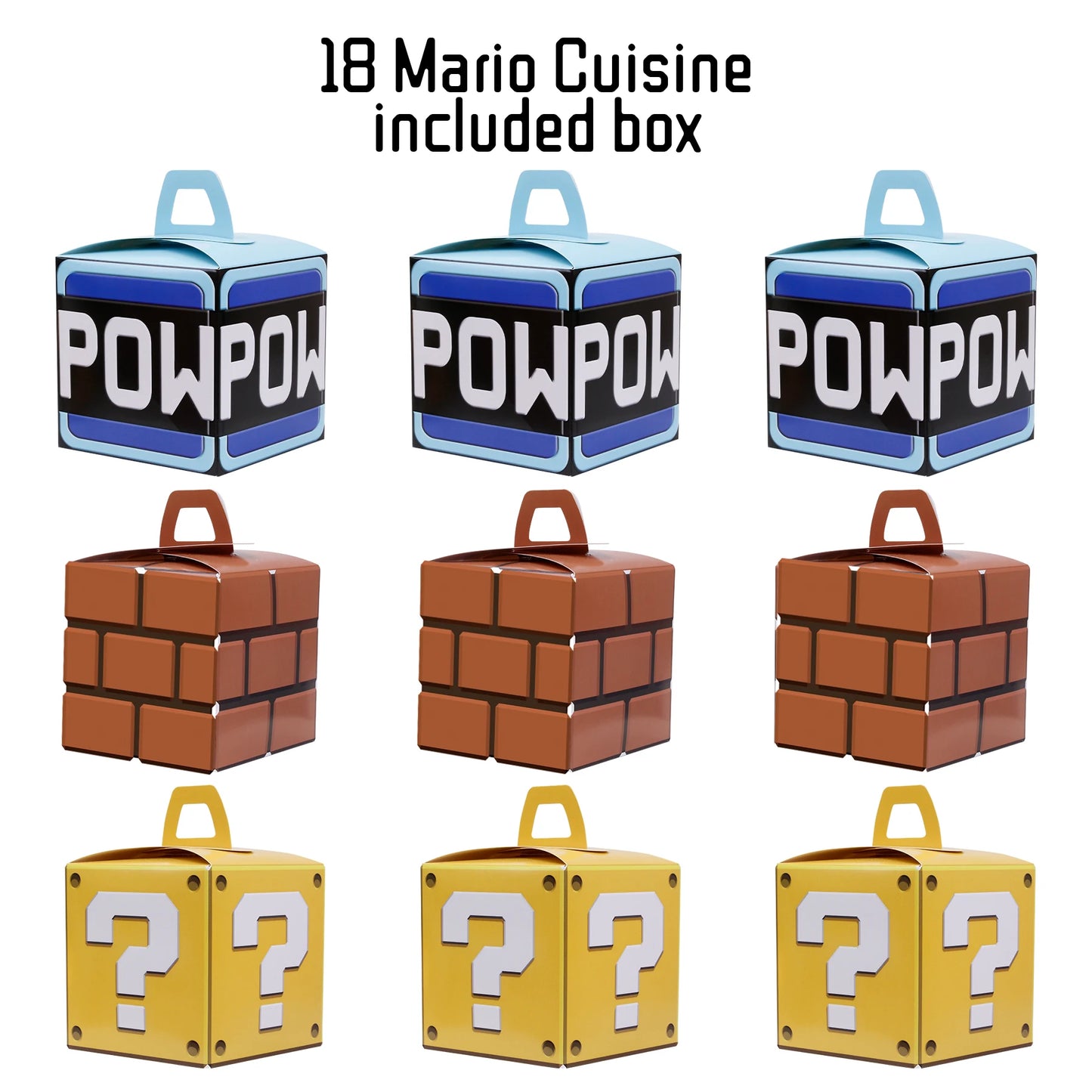 Super Mari Party Goody Treat Boxes - 18 Pcs Mario Bros Birthday Party
