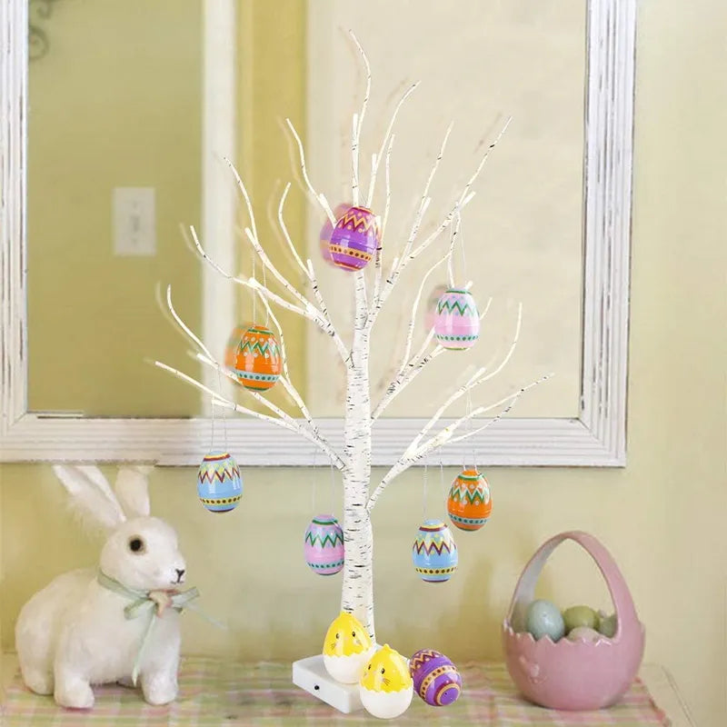 Easter Decoration Led Birch Light Tree Tabletop Ornament Tree Happy