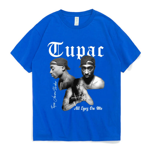 Two PAC Band Cotton T-shirts Women Ladies Harajuku Print Casual Short