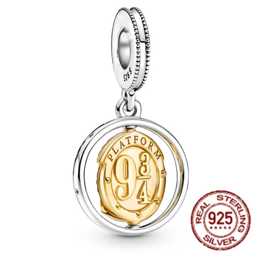 Harrys Potters 925 Sterling Silver Magic Hat Magician Train Charm