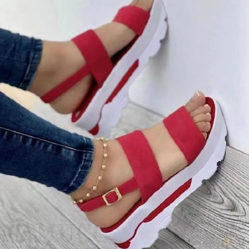 Fashion Wedge Female Platform Buckle Strap Street Summer Shoes Punk