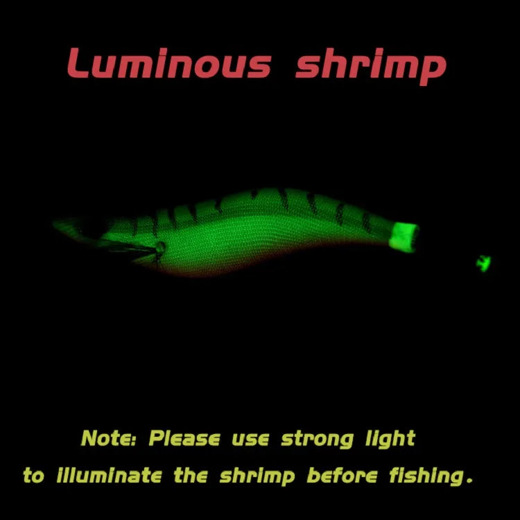 10PCS with Shrimp Bag 3D Printing 2.5 3.0 3.5 Hook Luminous Squid Jig