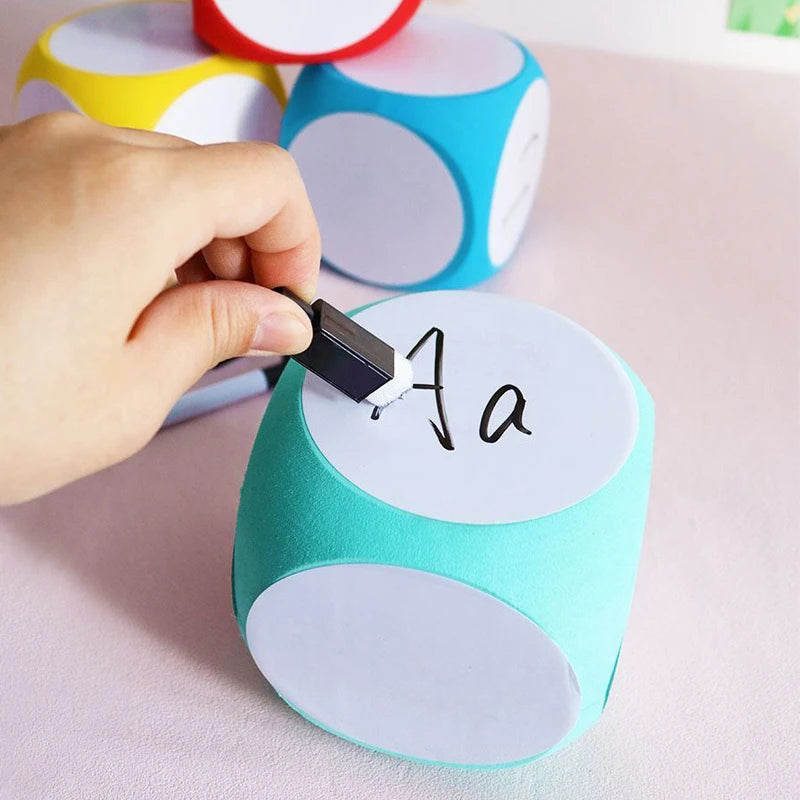 DIY Blank Dice Write On/Wipe Off Dice Portable Cleanable Blank Game