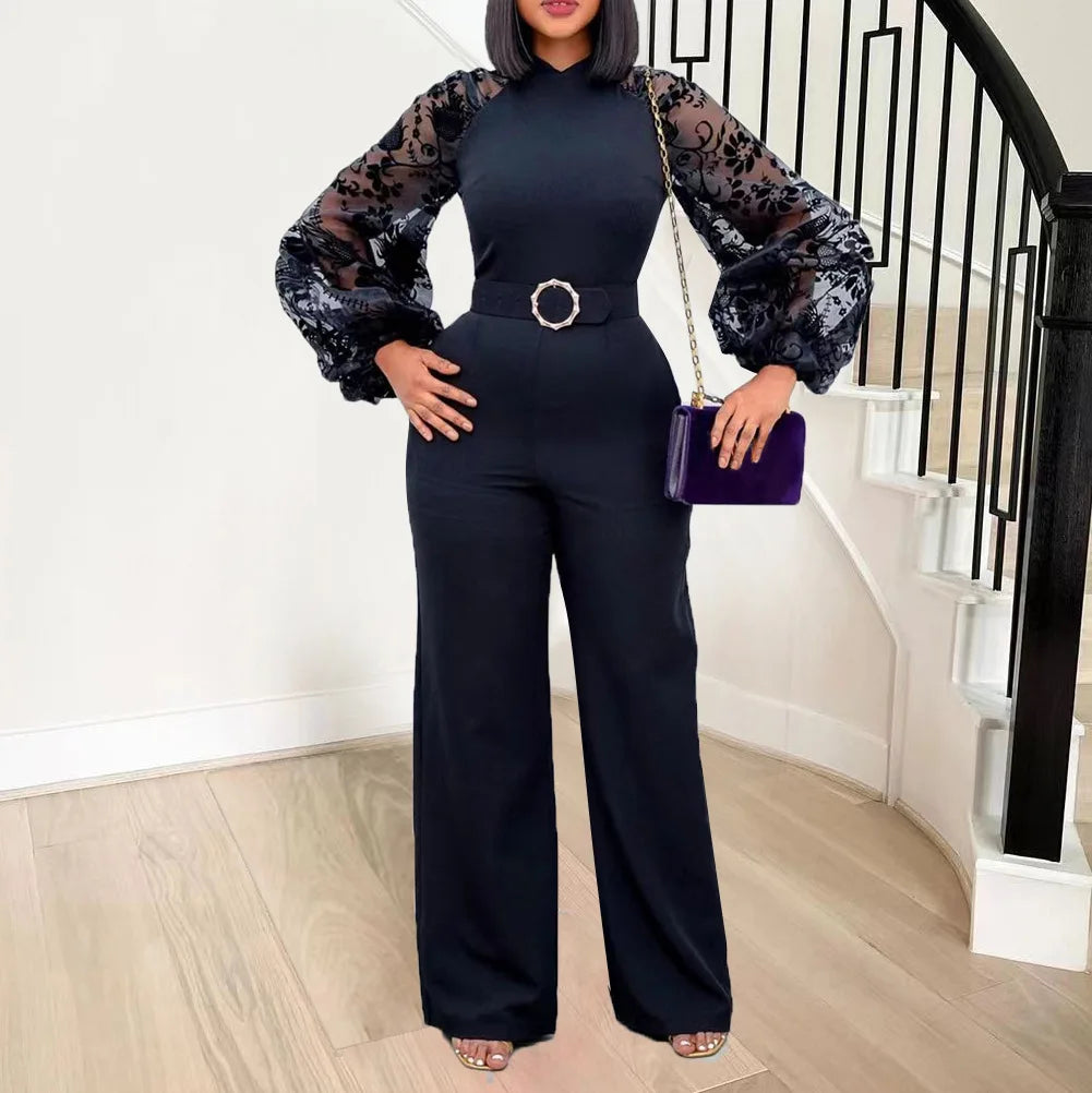 Plus Size New Fashionable Casual Evening Dress With Belt Stand Up