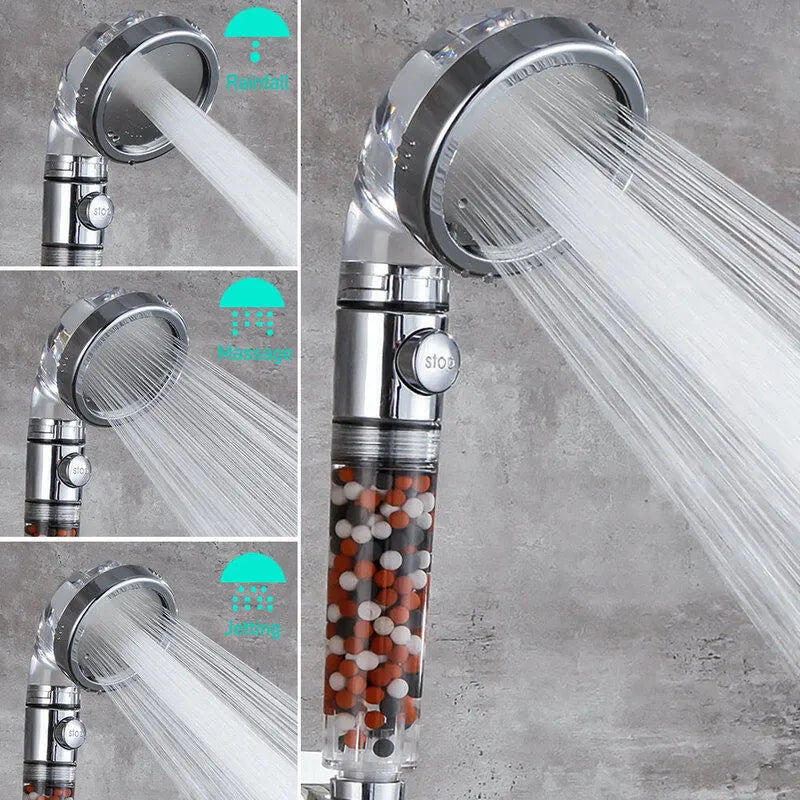 LED Anion Shower Head Rainfall SPA Temperature Control Shower Head