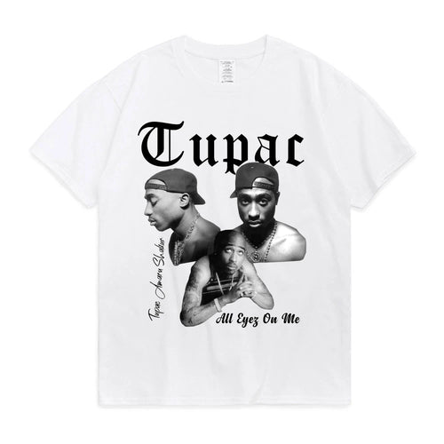 Two PAC Band Cotton T-shirts Women Ladies Harajuku Print Casual Short