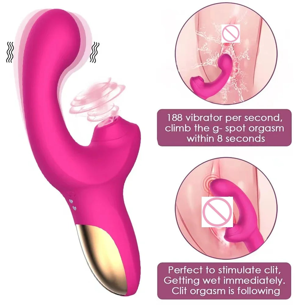 Female Masturbation G Spot Sucking Dildo Vibrator For Clitoris Adult