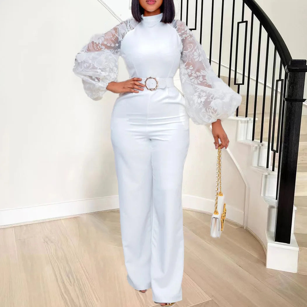 Plus Size New Fashionable Casual Evening Dress With Belt Stand Up