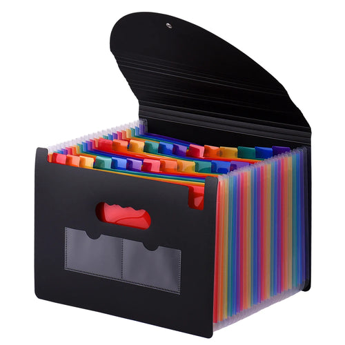 24 Pockets Expanding File Folder with Cover Accordian File Organizer