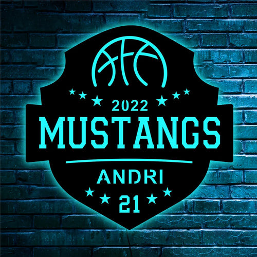 Personalized Soccer Football Baseball Basketball LED Wall Lamp Custom