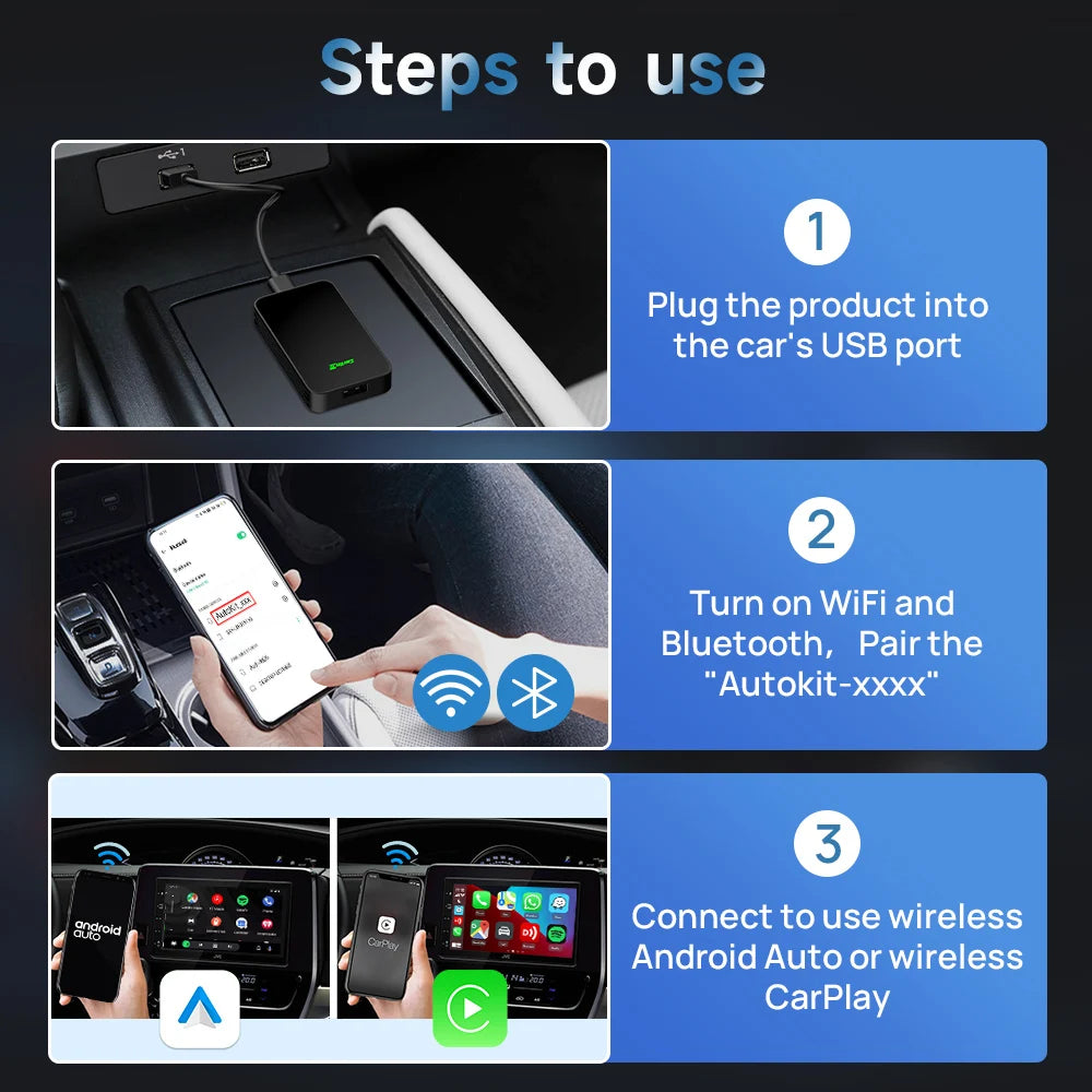 2air CarlinKit 5.0 Wireless Apple CarPlay Wireless Android Auto Box