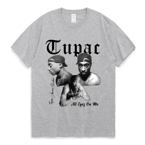 Two PAC Band Cotton T-shirts Women Ladies Harajuku Print Casual Short