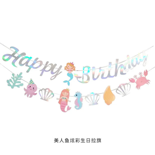 Mermaid Jellyfish Paper Lantern plate cup banner Little Mermaid theme