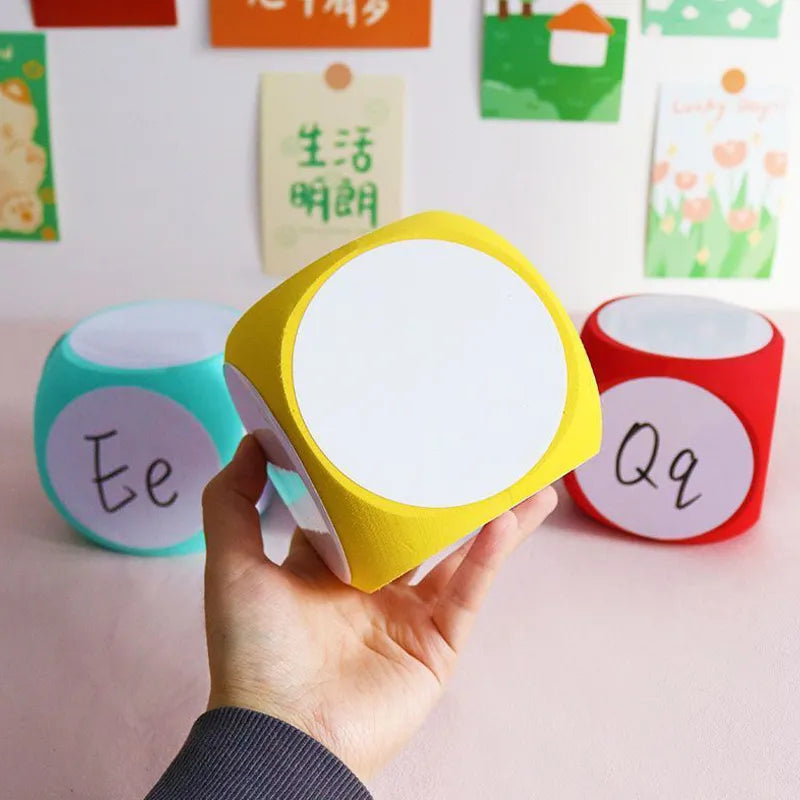 DIY Blank Dice Write On/Wipe Off Dice Portable Cleanable Blank Game