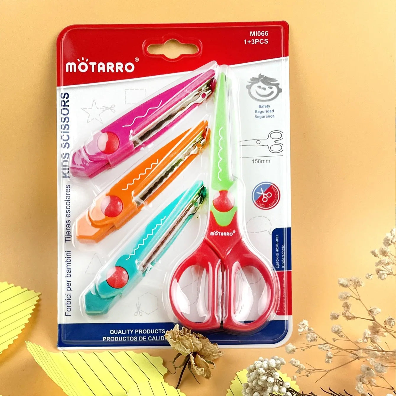 4 Style/Set Minimalistic Lace Scissors Wavy Pattern Small Round Head