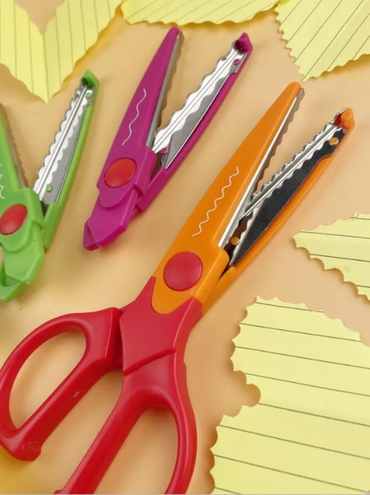 4 Style/Set Minimalistic Lace Scissors Wavy Pattern Small Round Head