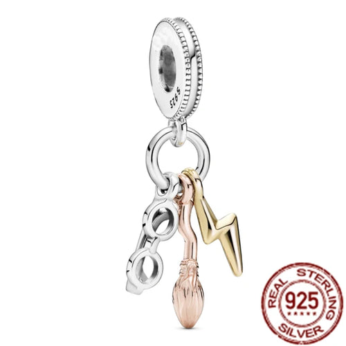 Harrys Potters 925 Sterling Silver Magic Hat Magician Train Charm